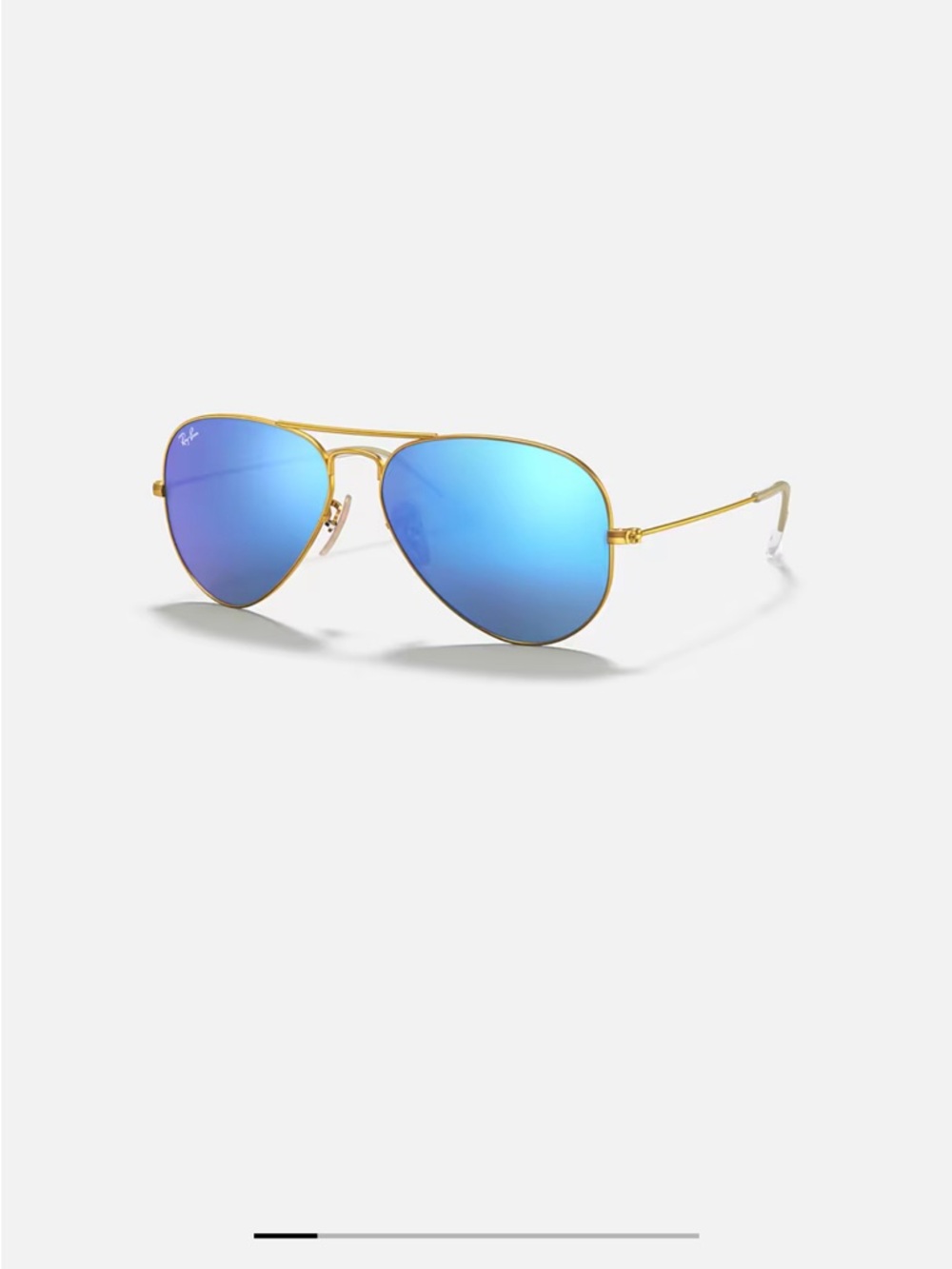Ray-Ban Aviator Sunglasses in Gold with Blue Mirrored Lenses